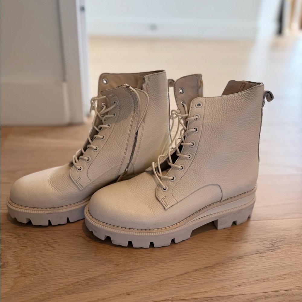 Sam Edelman Cream Combat Boots